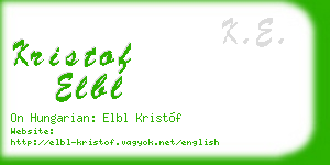 kristof elbl business card